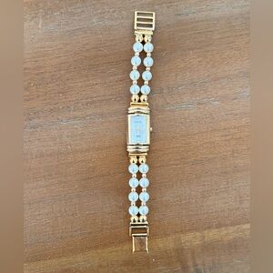Vintage Vanity Fair Elegant Gold and Pearl Watch